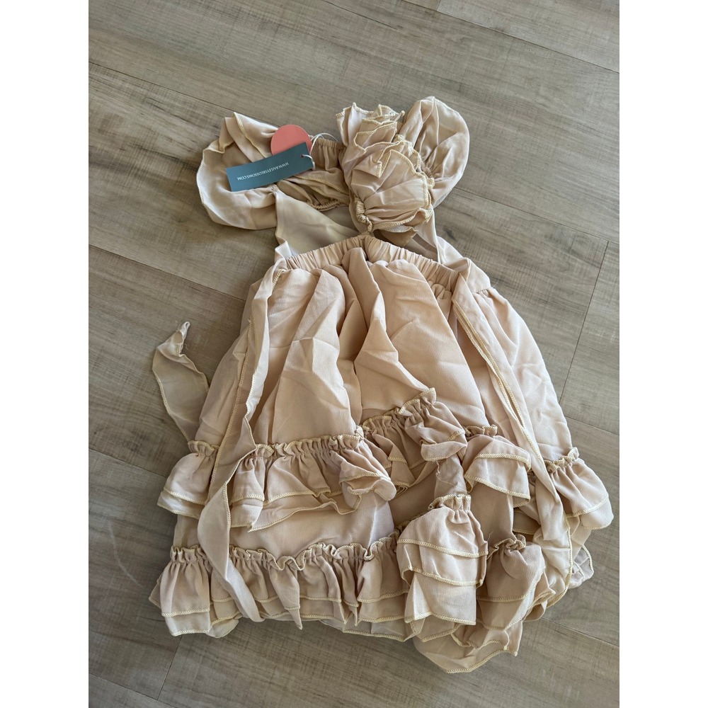Bailey's Blossoms Ruffle Maxi Dress Champagne First Birthday Family Photos Dress